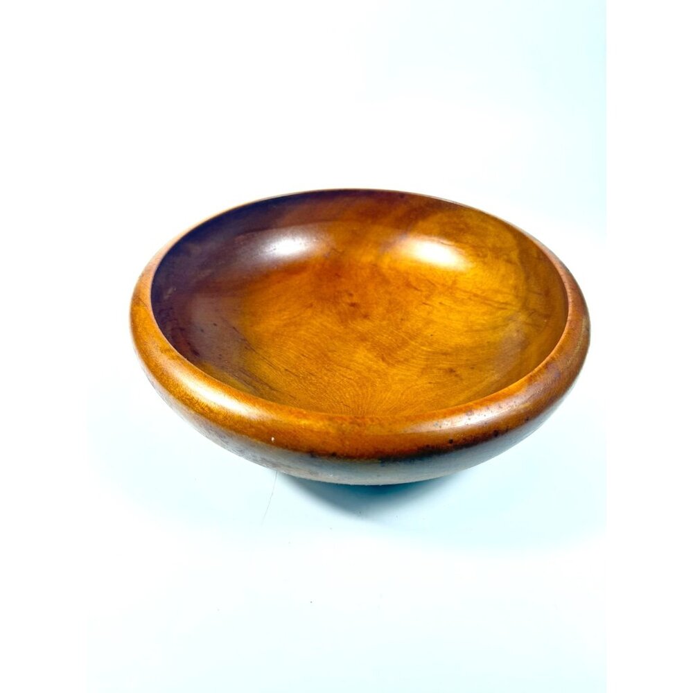 Dough Salad Bowl 1940’s Light Wood Pine RoundVintageMid Century Modern Farmhouse - Picture 3 of 12